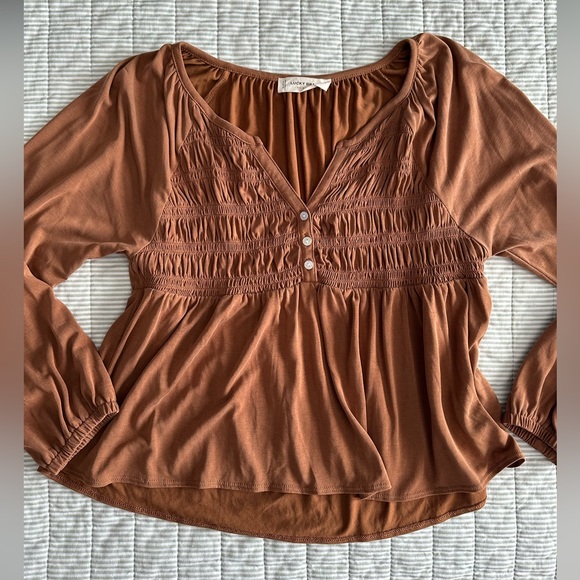 Lucky Brand Caramel Brown Top - Picture 2 of 5